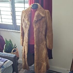 Elegant Tan Fur Coat